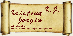 Kristina Jorgin vizit kartica